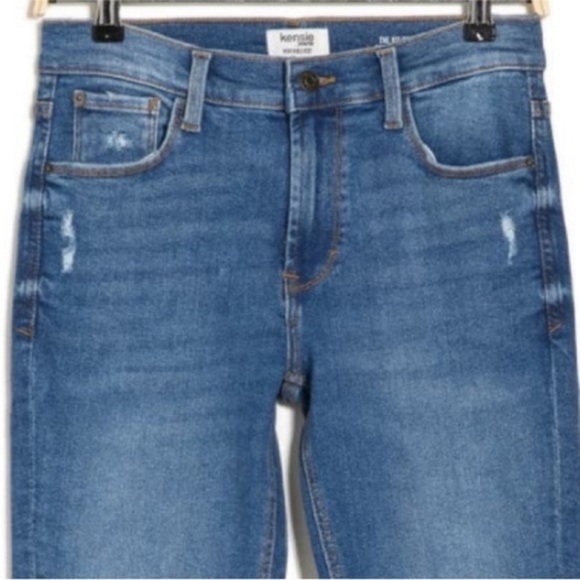 Kensie Frayed Hem High Rise Skinny Denim Jeans NWT  Size 8 - Picture 3 of 14